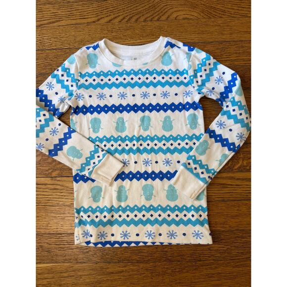 Primary Blue Snowflake Long John Pajamas Size 4-5 - Picture 2 of 5